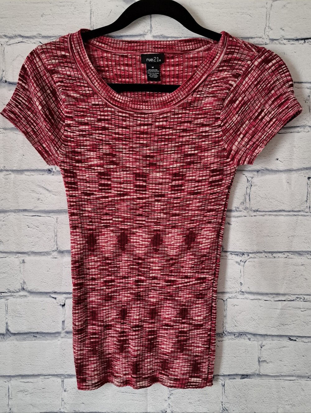 RUE 21 Knit Top Red White Medium